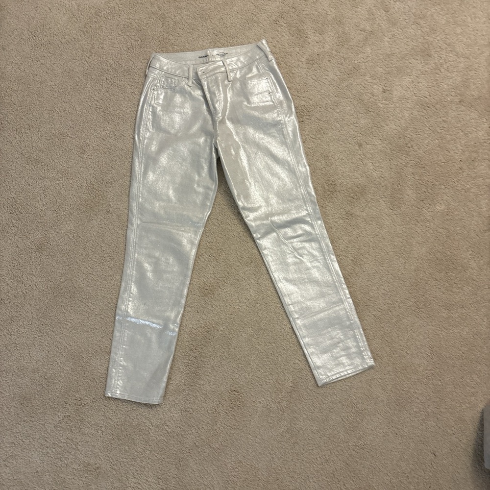 Old Navy Silver Skinny Jeans